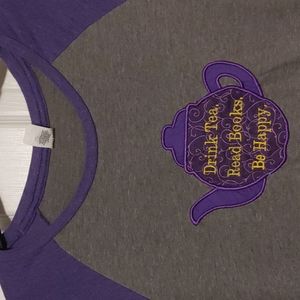 Baseball-Style Tunic with Teapot Embroidery